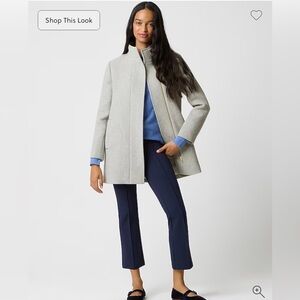 J Crew City Coat With Button Neck